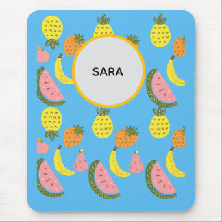 Vibrant Summer Fruits Pattern Mouse Mat