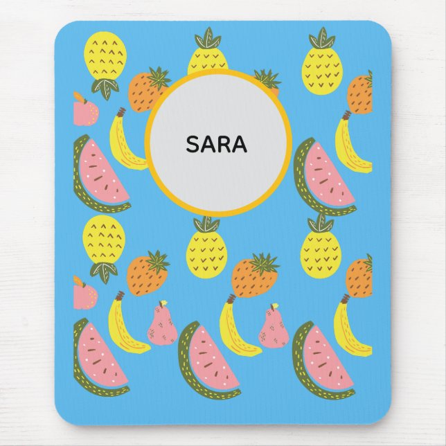 Vibrant Summer Fruits Pattern  Mouse Mat (Front)