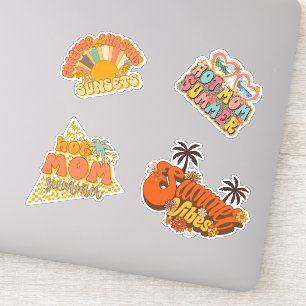 Vibrant Summer Fun Sticker Collection - Set of 4