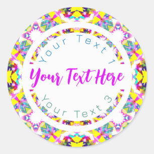 Vibrant Summer Scrapbook Crafting Craft Birthday Classic Round Sticker