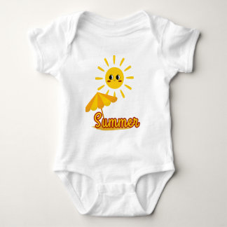 Vibrant Summer Sunshine Design Baby Bodysuit