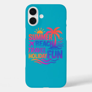 Vibrant Summer Typography Collage with Graphic Fus iPhone 16 Plus Case