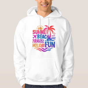 Vibrant Summer Typography Collage with Graphic Fus Hoodie