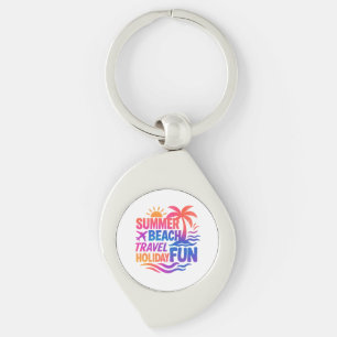 Vibrant Summer Typography Collage with Graphic Fus Key Ring