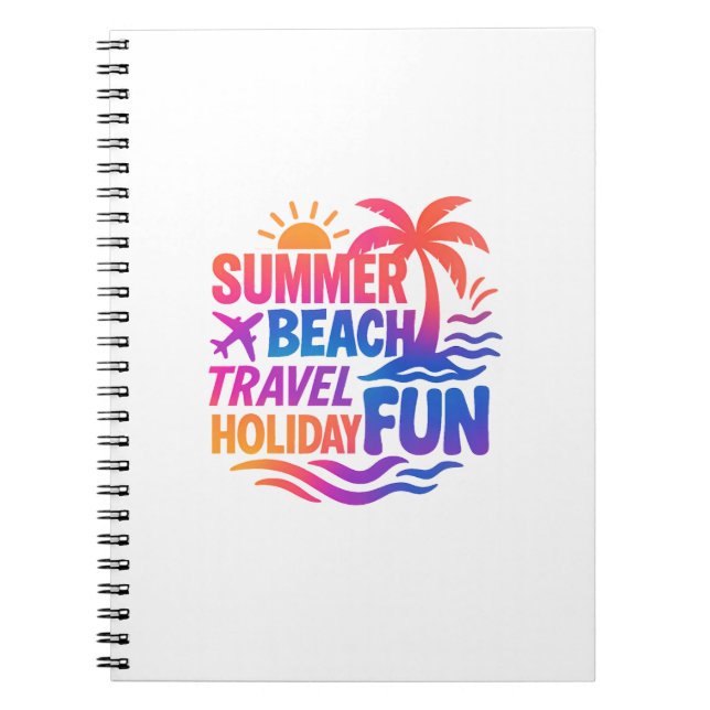 Vibrant Summer Typography Collage with Graphic Fus Notebook (Front)