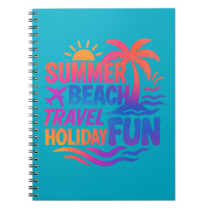 Vibrant Summer Typography Collage with Graphic Fus Notebook