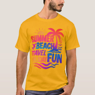 Vibrant Summer Typography Collage with Graphic Fus T-Shirt