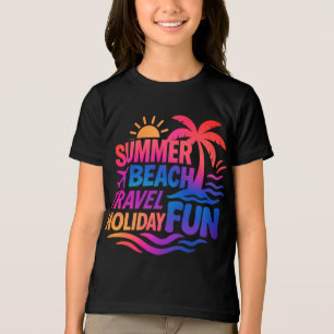 Vibrant Summer Typography Collage with Graphic Fus Tri-Blend Shirt