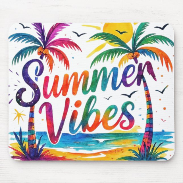 Vibrant Summer Vibes Mouse Mat (Front)