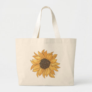 Vibrant Sunflower Botanical Jumbo Tote Bag