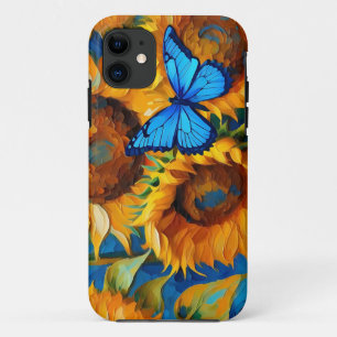 Vibrant Sunflower Floral And Butterfly iPhone 11 Case