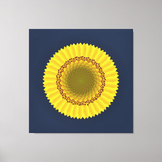 Vibrant Sunflower Mandala Floral Canvas Print