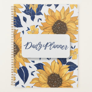 Vibrant Sunflower & Navy Botanical Aesthetic Planner