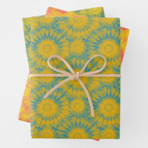 Vibrant Sunflower Tie-Dye Art