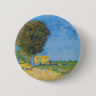 Vibrant Sunny Path & Yellow House by Van Gogh 6 Cm Round Badge