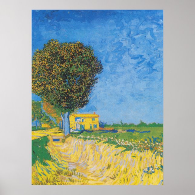 Vibrant Sunny Path & Yellow House by Van Gogh Poster (Front)