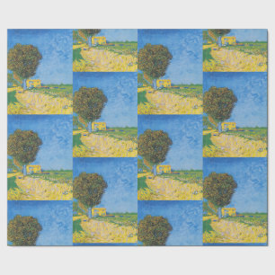 Vibrant Sunny Path & Yellow House by Van Gogh Wrapping Paper