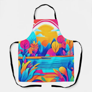 Vibrant Sunrise Landscape Apron