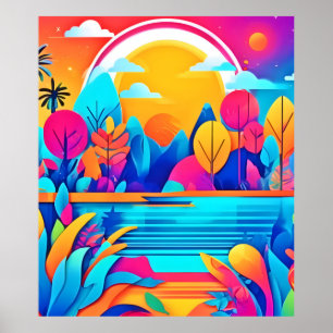 Vibrant Sunrise Landscape Poster