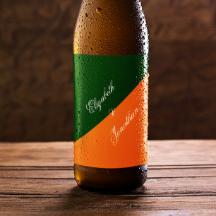 Vibrant Sunrise Minimalist Mix & Match Wedding Beer Bottle Label