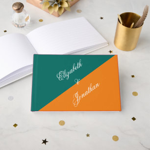 Vibrant Sunrise Minimalist Mix & Match Wedding Guest Book