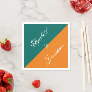Vibrant Sunrise Minimalist Mix & Match Wedding Napkin