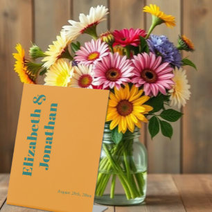 Vibrant Sunrise Minimalist Mix & Match Wedding Pedestal Sign