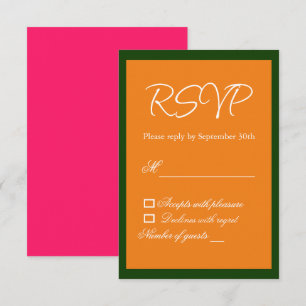 Vibrant Sunrise Minimalist Mix & Match Wedding RSVP Card