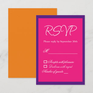 Vibrant Sunrise Minimalist Mix & Match Wedding RSVP Card