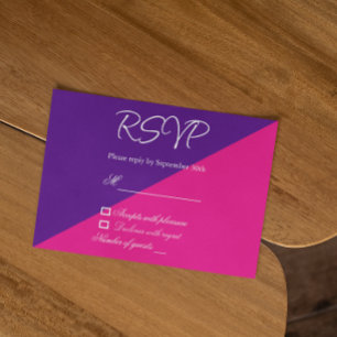 Vibrant Sunrise Minimalist Mix & Match Wedding RSVP Card
