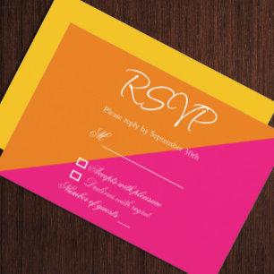 Vibrant Sunrise Minimalist Mix & Match Wedding RSVP Card