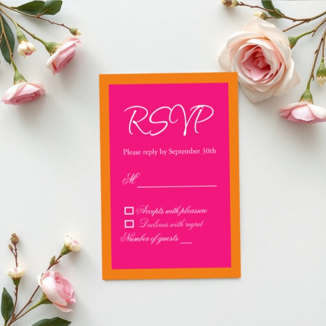 Vibrant Sunrise Minimalist Mix & Match Wedding RSVP Card (Creator Uploaded)