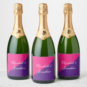 Vibrant Sunrise Minimalist Mix & Match Wedding Sparkling Wine Label