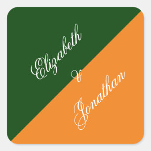 Vibrant Sunrise Minimalist Mix & Match Wedding Square Sticker