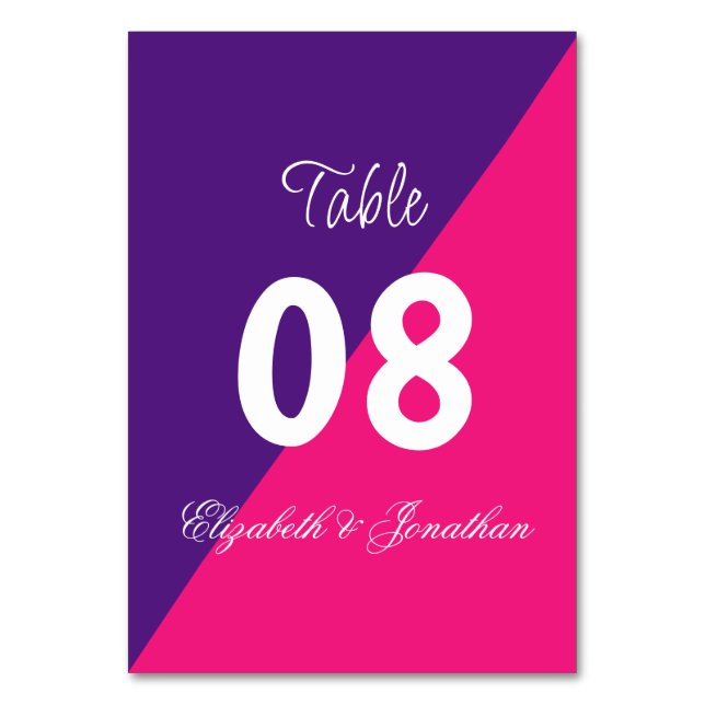 Vibrant Sunrise Minimalist Mix & Match Wedding Table Number (Front)