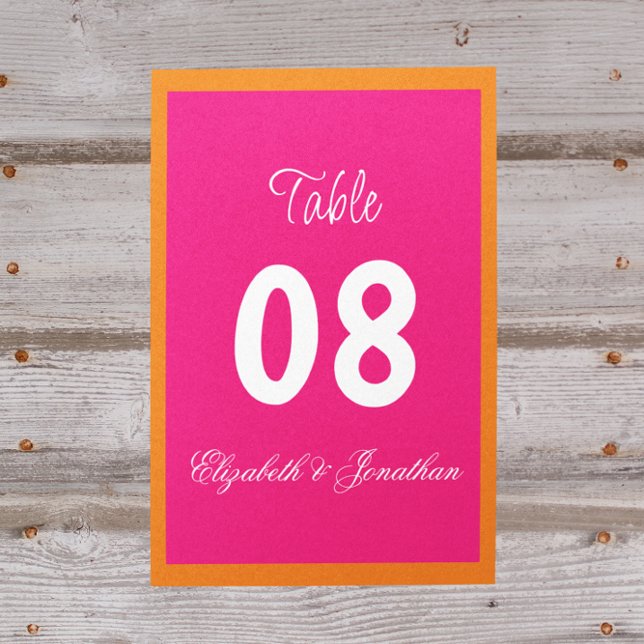 Vibrant Sunrise Minimalist Mix & Match Wedding Table Number (Creator Uploaded)
