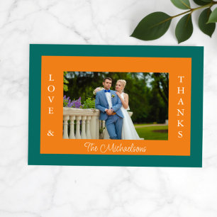 Vibrant Sunrise Minimalist Mix & Match Wedding Thank You Card