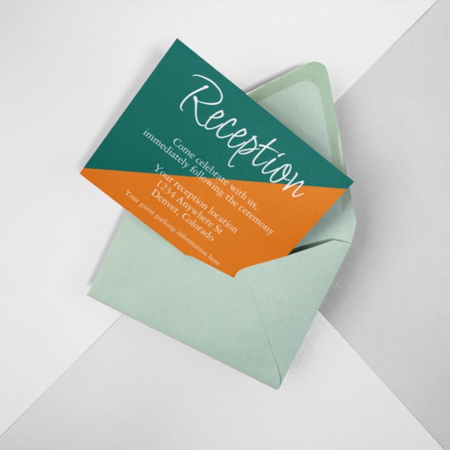 Vibrant Sunrise Mix & Match Wedding Reception Enclosure Card (Creator Uploaded)