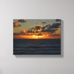 Vibrant sunrise over the ocean canvas print