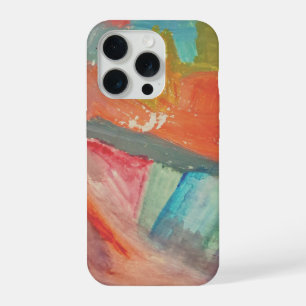 Vibrant Sunset Abstract Expressionist Art iPhone 15 Pro Case