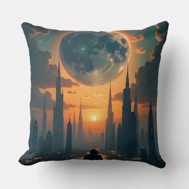 Vibrant Sunset Art Cushion (Front)