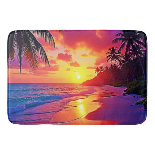Vibrant Sunset Beach Dream Design Bath Mat