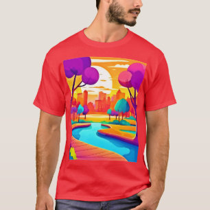 Vibrant Sunset City Park T-Shirt