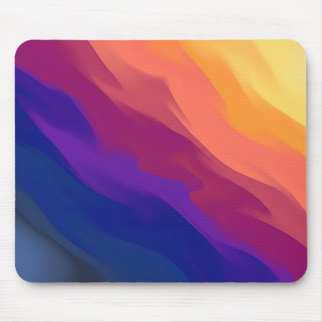 Vibrant Sunset Gradient Layers Mouse Pad (Front)