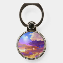 Vibrant Sunset Landscape Phone Ring Holder