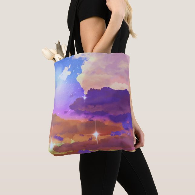 Vibrant Sunset Medium Tote Bag  (Close Up)