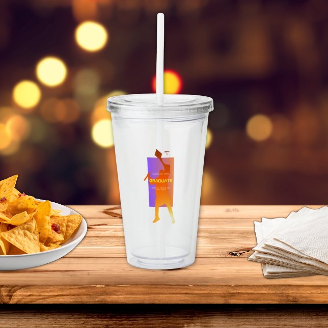 Vibrant Sunset Modern Tech Graduation Acrylic Tumbler (Creator Uploaded)