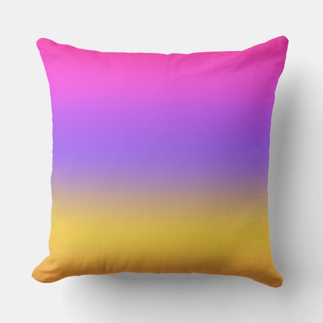 Vibrant Sunset Ombre Gradient Design Cushion (Front)