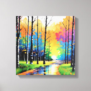 Vibrant Sunset Over the Riverbend Canvas Print