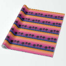 Vibrant sunset & palm trees wrapping paper